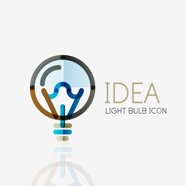 Logo vector light bulb abstract linear geometric business icon idea concept