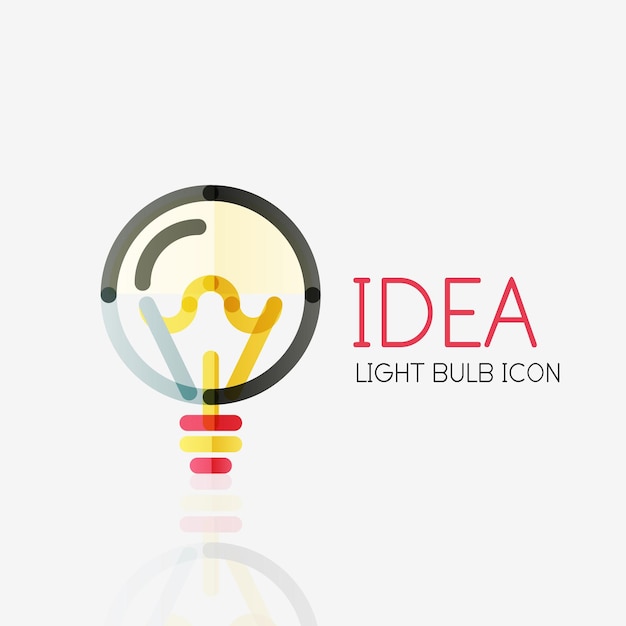 Logo vector light bulb abstract linear geometric business icon Idea concept