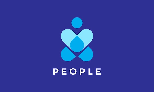 Logo vettore persone amore concetto minimalismo concetto simbolo di identità umana