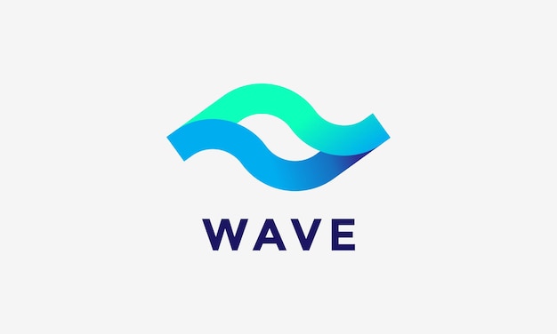 Logo vector wave water liquid beach nature design minimalist concept typography