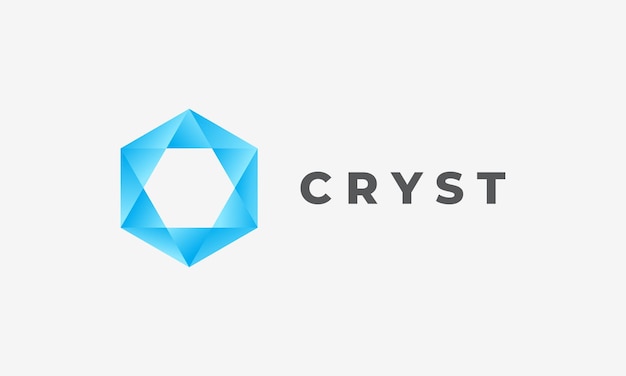 Logo vector zeshoekige blauwe kleur minimalistisch concept technologie beveiligd ontwerp