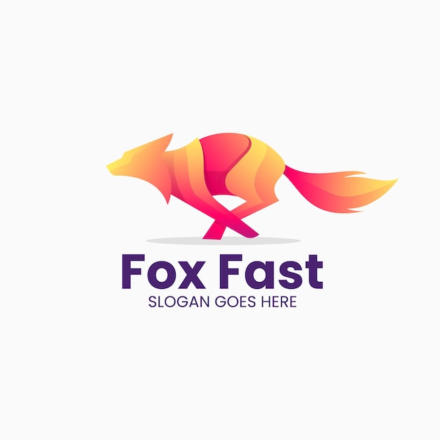 Logo vectorillustratie Fox snelle kleurovergang kleurrijke stijl