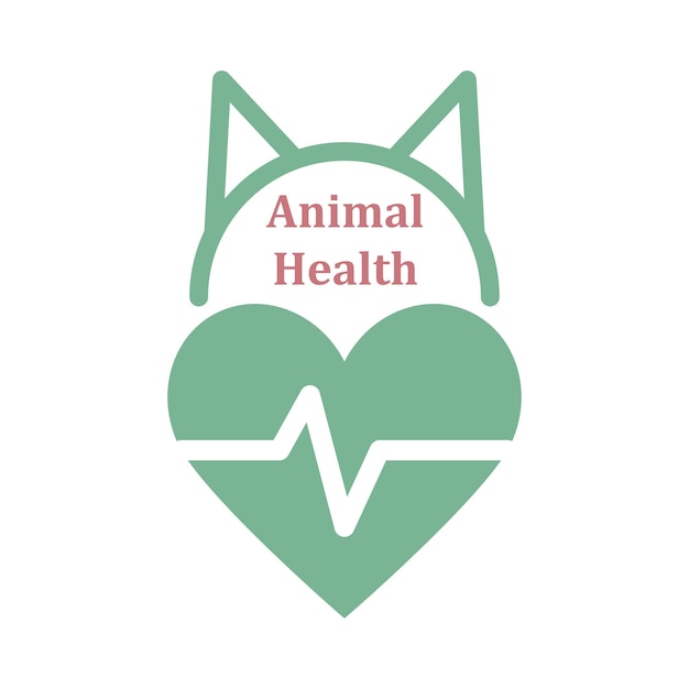 Logo della clinica veterinaria con un cuore e un gatto