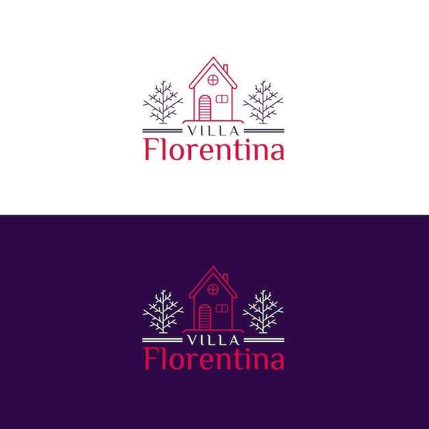 logo villa with lines style vector