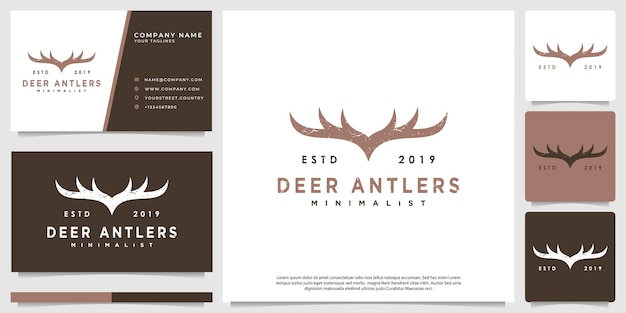 Logo of vintage hipster deer antlers