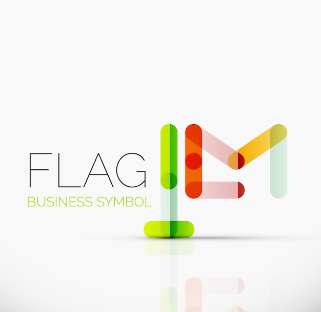 Logo vlag abstracte lineaire geometrische zakelijke pictogram