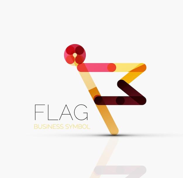 Logo vlag abstracte lineaire geometrische zakelijke pictogram
