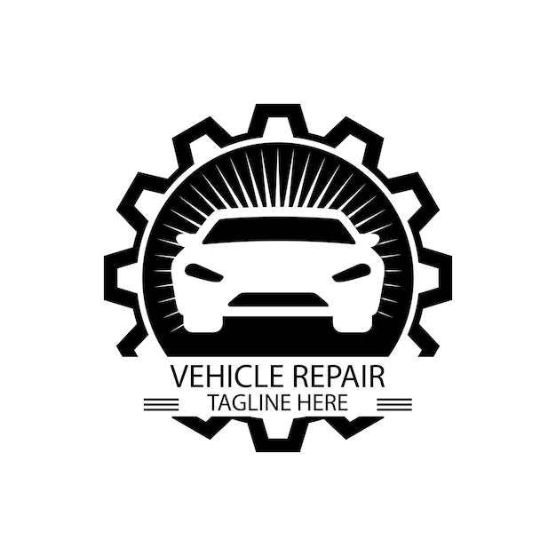 Logo voor auto- en voertuigreparatieservice