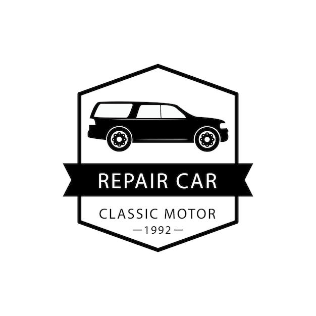 Logo voor auto- en voertuigreparatieservice