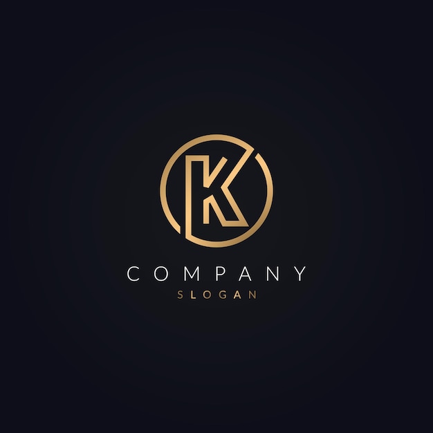 Logo voor beginletter eenvoudig concept K afbeelding ontwerp