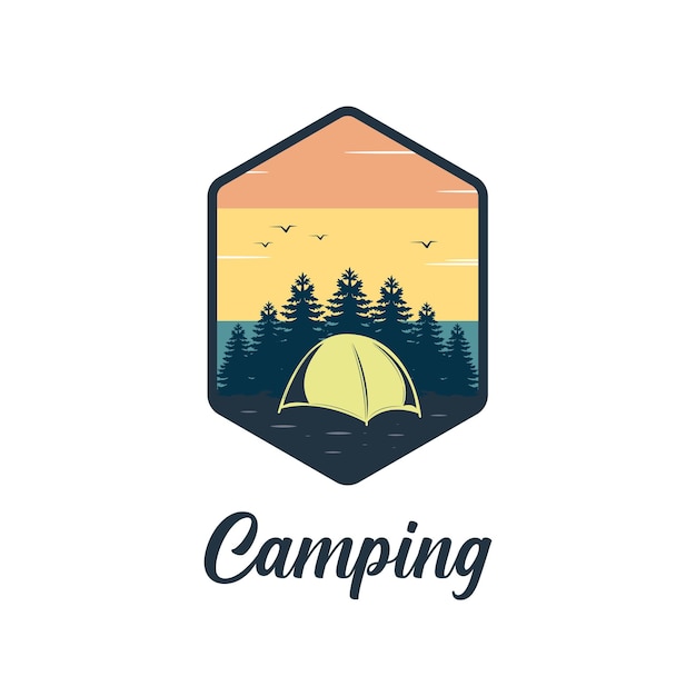Logo voor Camping Adventure Camping Gift Camping en outdoor avontuur embleem