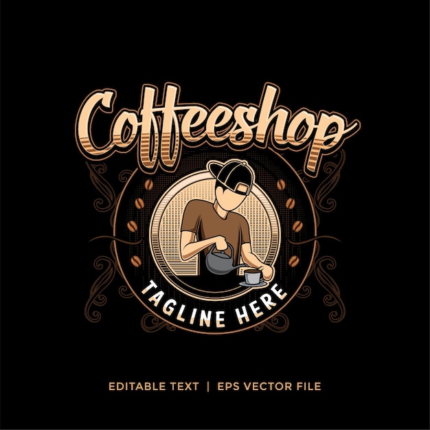 Logo voor coffeeshop of koffieproduct bestandsformaat in eps
