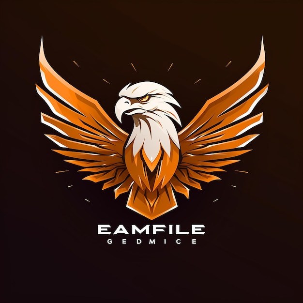 Logo voor de esportsclub in oranje en witte kleuren in de vorm van een adelaar