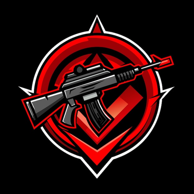 Vector logo voor de spelindustrie rood en zwart