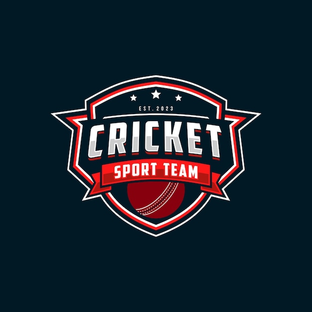 Logo voor de wedstrijdbadge en het label van het cricketsportteam