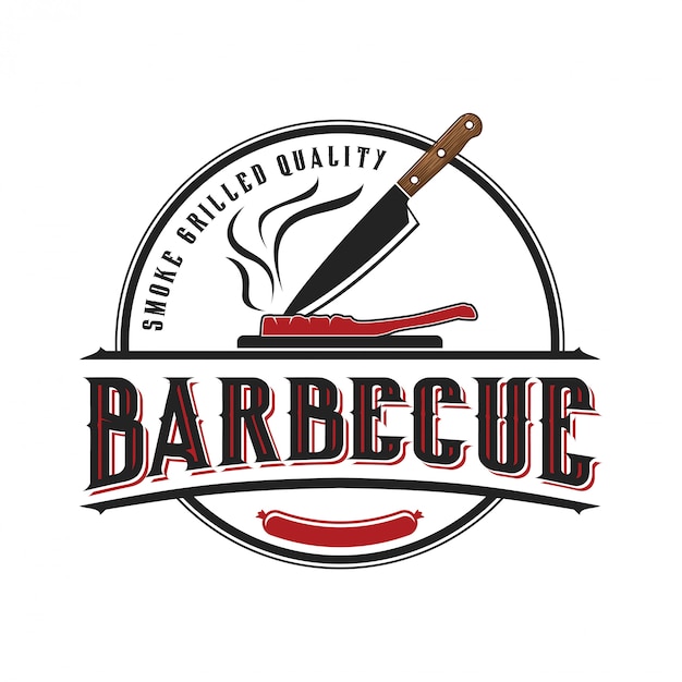 Logo voor een barbecuerestaurant met een vintage stijl