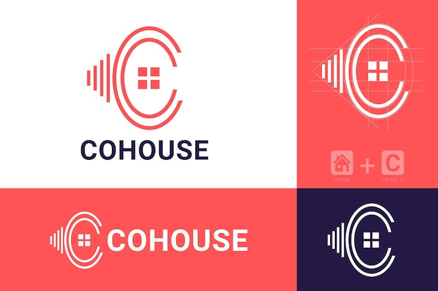 Logo voor een huis dat cohouse zegt