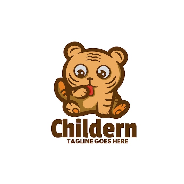 Logo voor kinderen modern logo met een beer