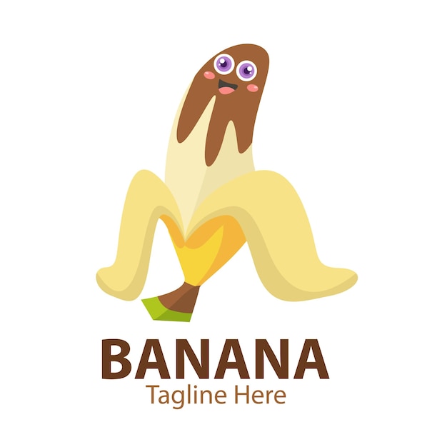 Logo voor uw bedrijf met schattig bananenkarakter