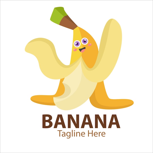 Logo voor uw bedrijf met schattig bananenkarakter