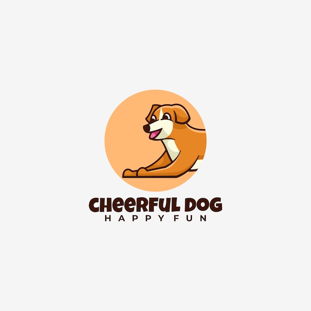 Logo Vrolijke hond Eenvoudige mascottestijl.