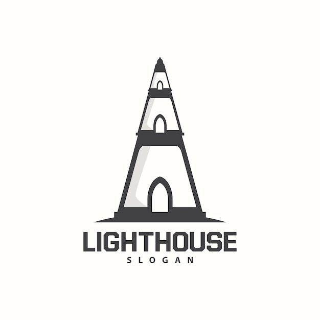 Logo vuurtoren Zee toren Vector sjabloon ontwerp illustratie eenvoudig minimalistisch