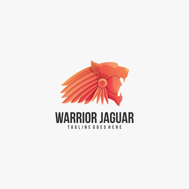 Logo warrior with jaguar head