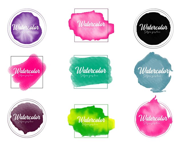 Logo watercolor background for wedding, luxury logo, banner, badge, printing, product, package