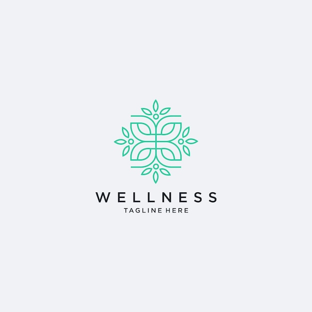 Logo wellness design art template