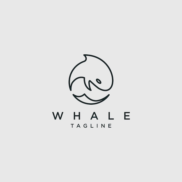 logo whale design art template