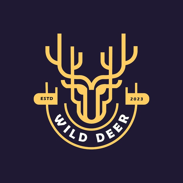 Vector a logo for wild deer with a blue background