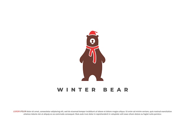 ロゴ冬のクマの冷たい雪のショール