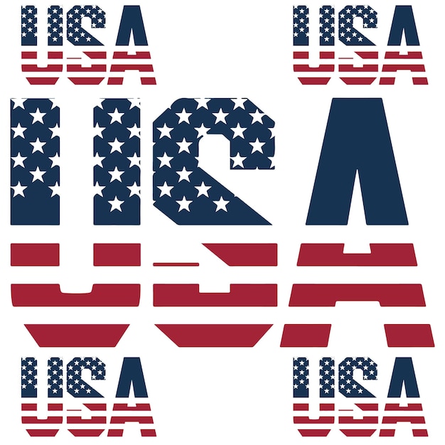 с текстом логотипа США жирным шрифтом