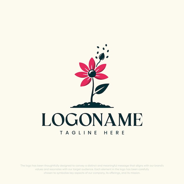 Vector logo with three flower petals