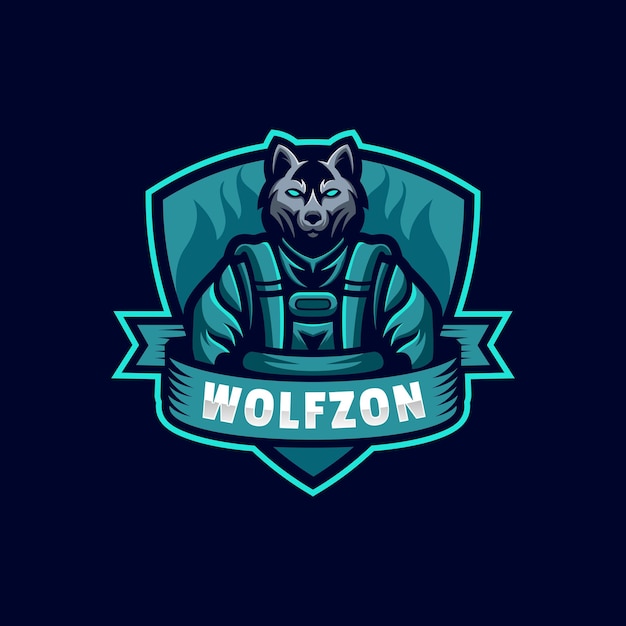 Vector logo wolf e sport