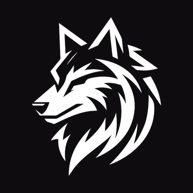 Vector logo of a wolf silhouette minimalist gamer style