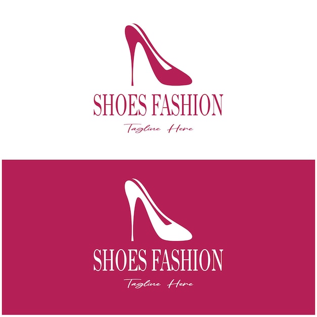 Vector logo for women's high heel shoes elegant luxurious for business women's shoe shop fashion beauty