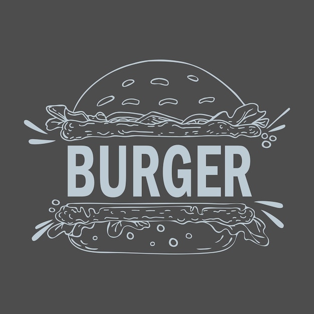 Logo woord BURGER gestileerd als fastfood - Vector