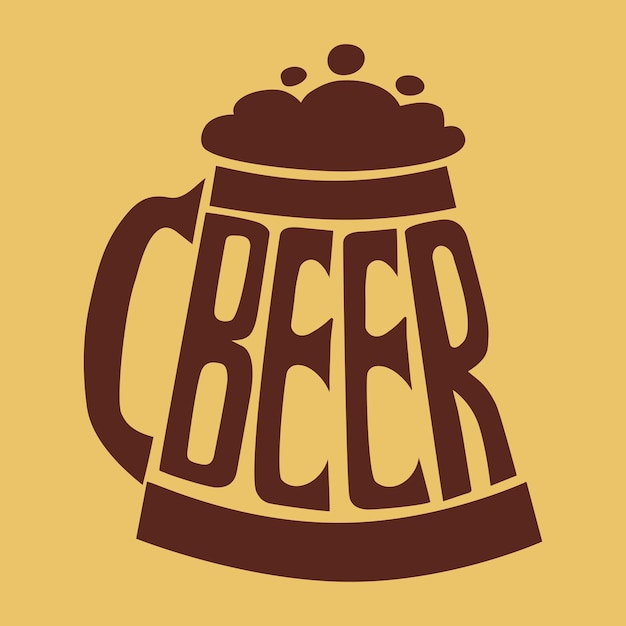 Logo woord gestileerd als bierindustrie - vectorillustratie