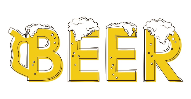 Vector logo woord gestileerd als bierindustrie - vectorillustratie