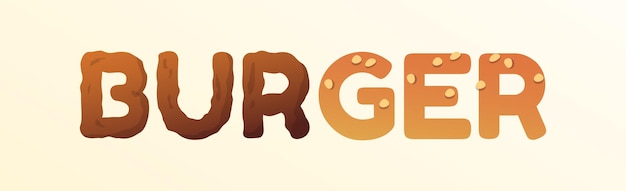 Logo Word Burger Stylized As Fast Food - 벡터