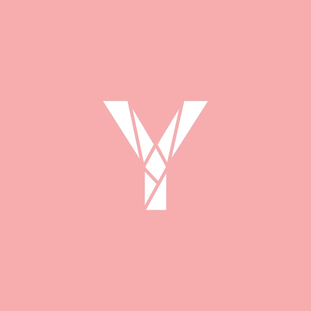 Vector logo y is wit met roze achtergrond