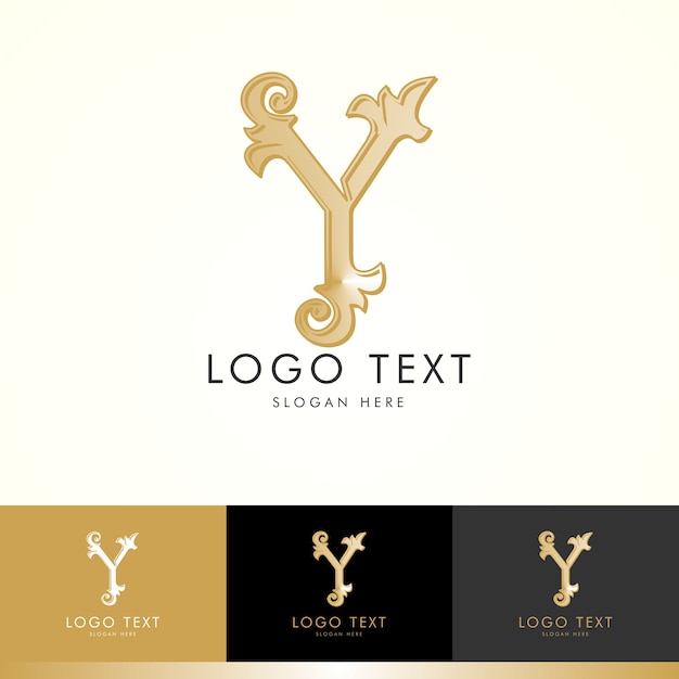 Vector logo y, monogram y, goud, vector y, logo ontwerp