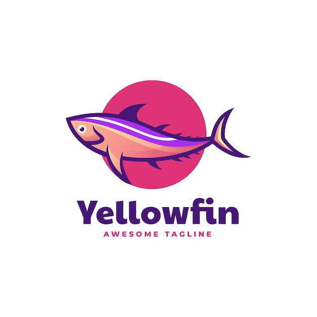 Logo Yellowfin Eenvoudige mascottestijl