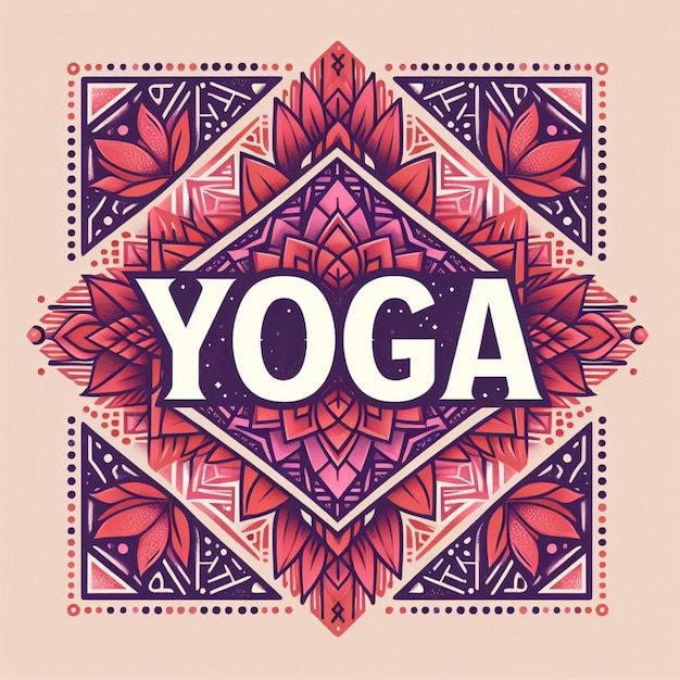 a logo for yoga is written in pink and red
