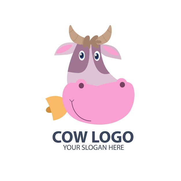 Logo for your business with cute cow character