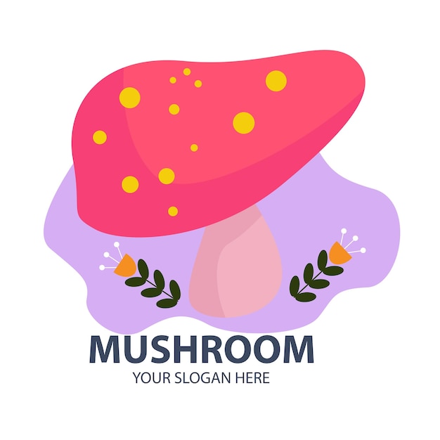 Logo for your business with cute mushroom character