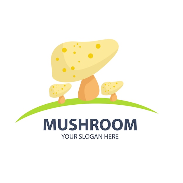 Logo for your business with cute mushroom character