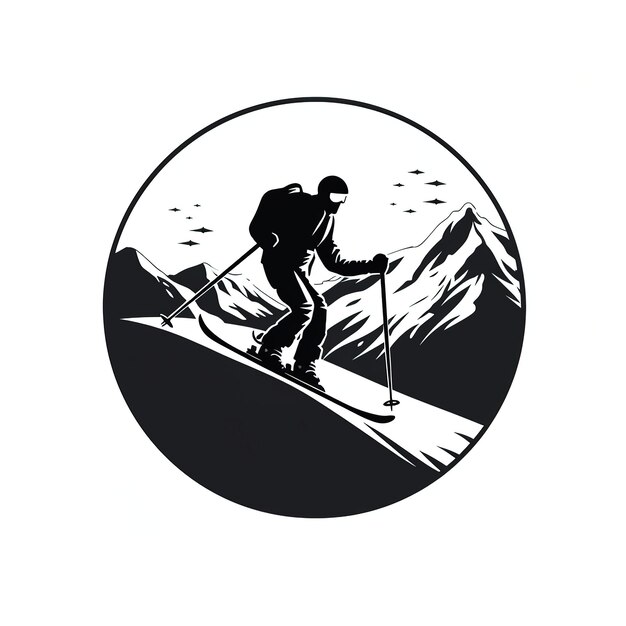 logo zwart skiën