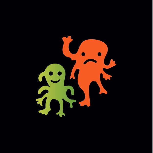Logo1646Speels virus geïsoleerd pictogram Kleurrijk en kinderlijk bacterieteken Abstract logo Sjabloon voor onderwijs en amusement Vector illustratie